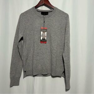 Mario Serrano Italy Womens Cashmere Crew Neck Sweater Sz Med Gray NWT